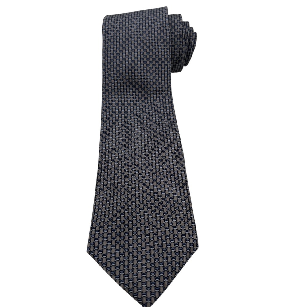 Brooks Brothers Mens 58"x3" Silk Tie Blue Grey Chain Link USA Made (TC11) NWTs